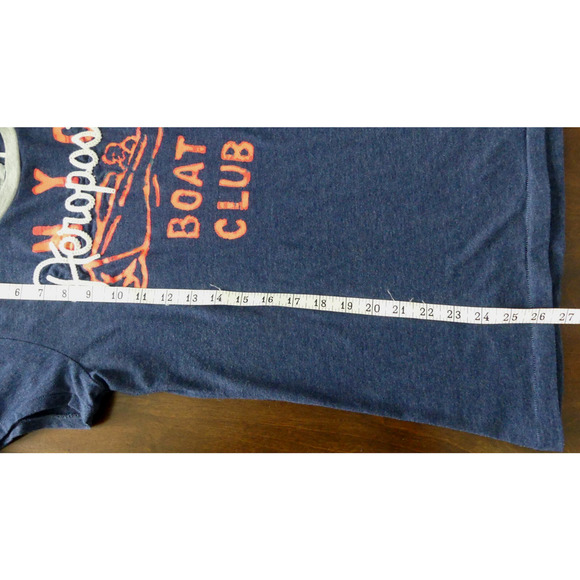 Aeropostale Boat Club T-Shirt Women's Sz XL Embroidered Graphic Navy Nautical - Picture 5 of 7